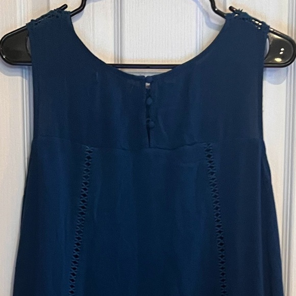 Free People: Blue Lace Swing Dress Mod Boho Crochet: Size M - Picture 3 of 3